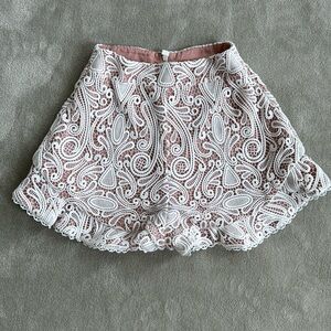 Alexis white lace overlay shorts, size S